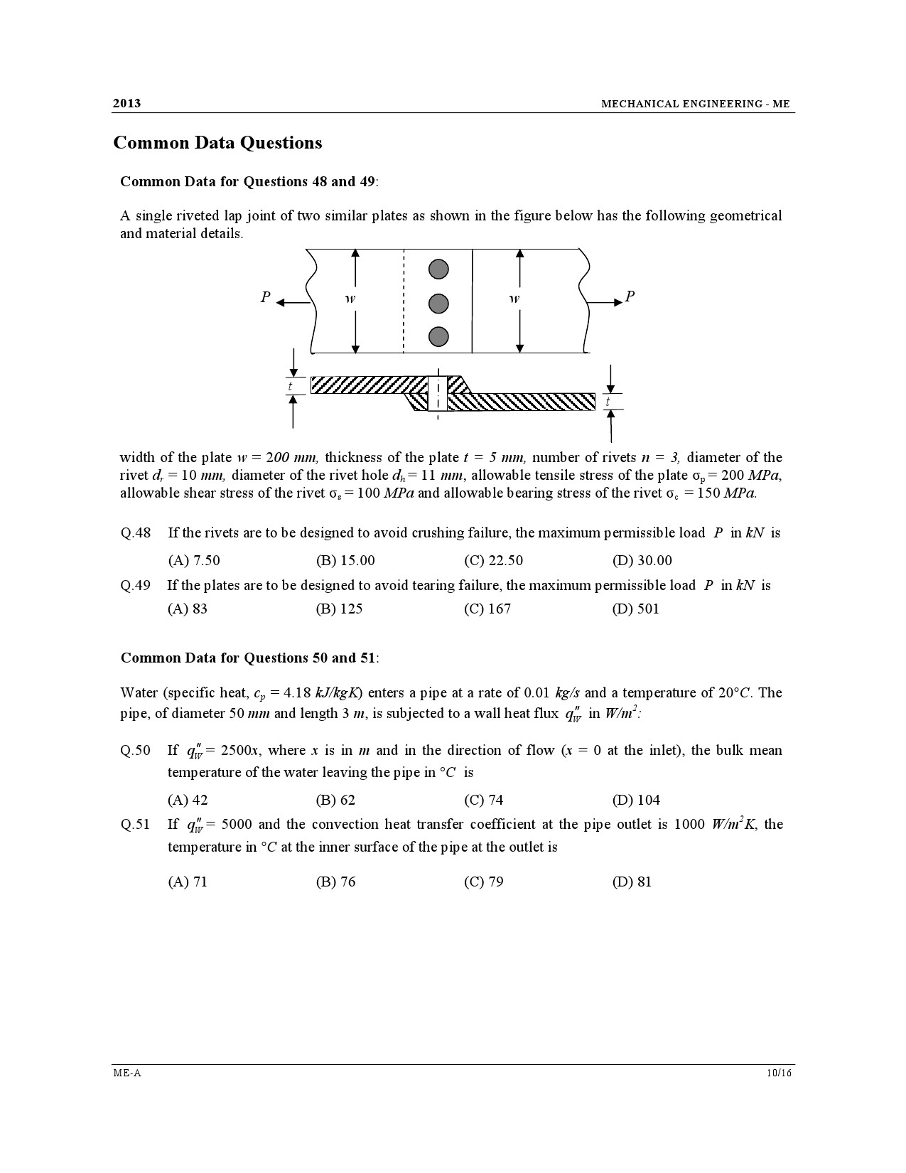 GATE Exam Question Paper 2013 Mechanical Engineering 10