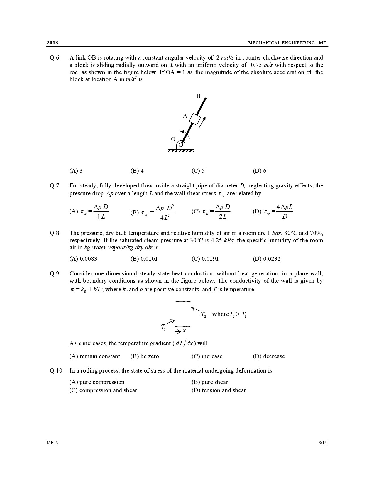GATE Exam Question Paper 2013 Mechanical Engineering 3