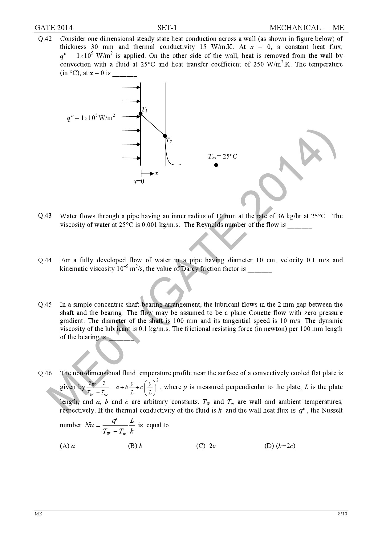 GATE Exam Question Paper 2014 Mechanical Engineering Set 1 14