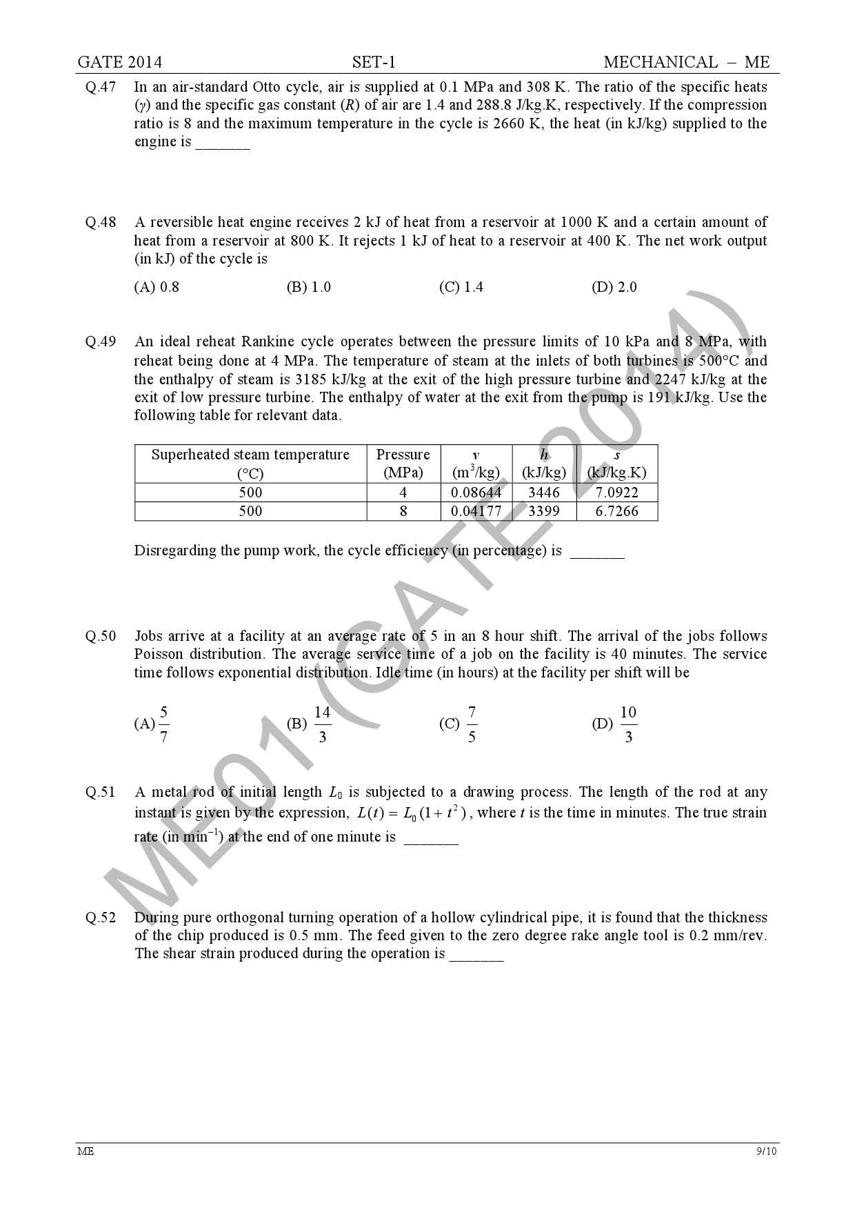 GATE Exam Question Paper 2014 Mechanical Engineering Set 1 15