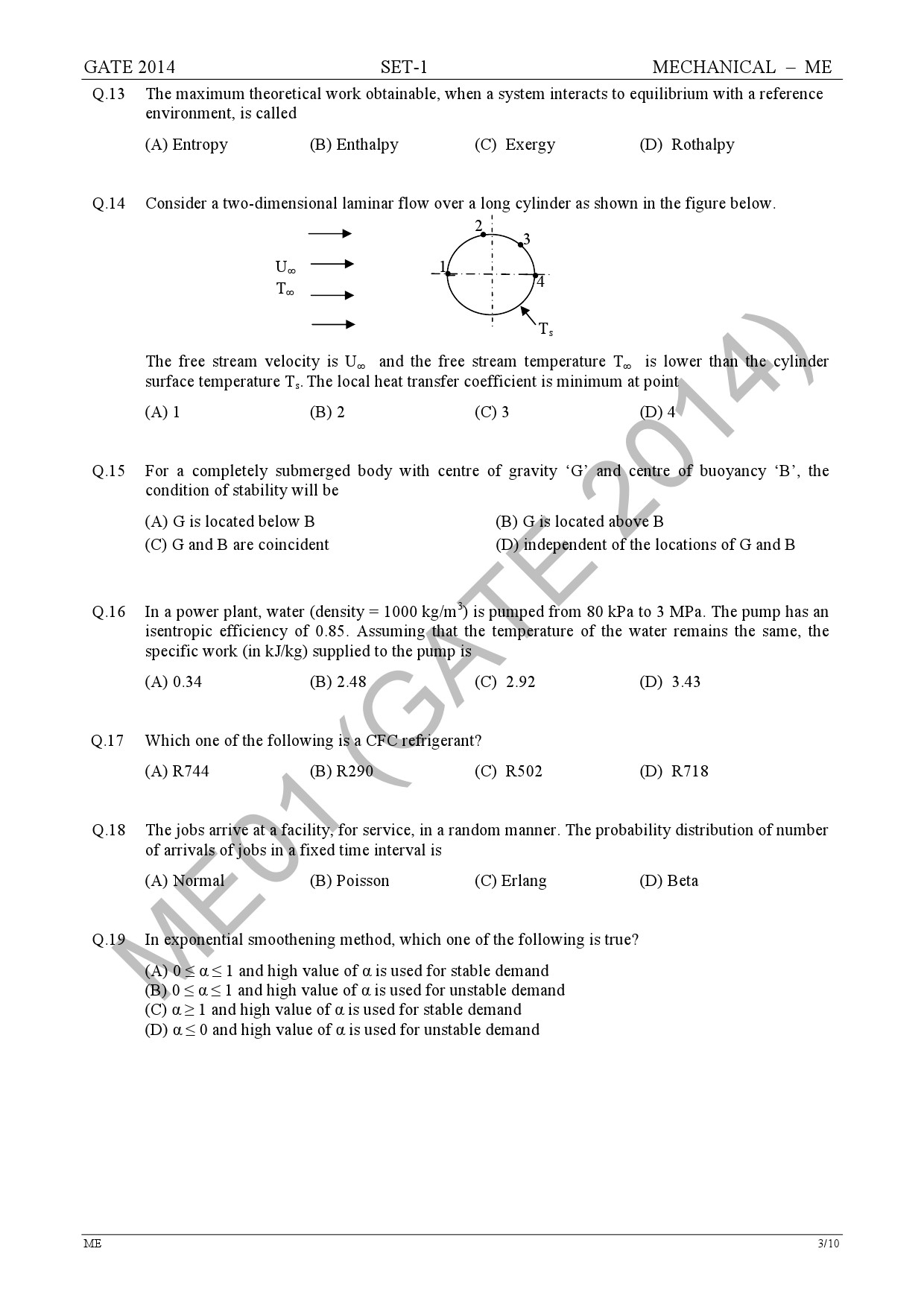 GATE Exam Question Paper 2014 Mechanical Engineering Set 1 9