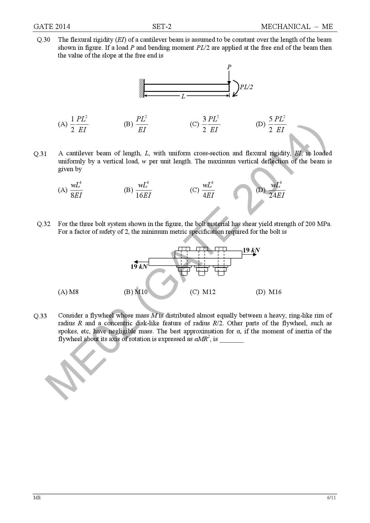 GATE Exam Question Paper 2014 Mechanical Engineering Set 2 12