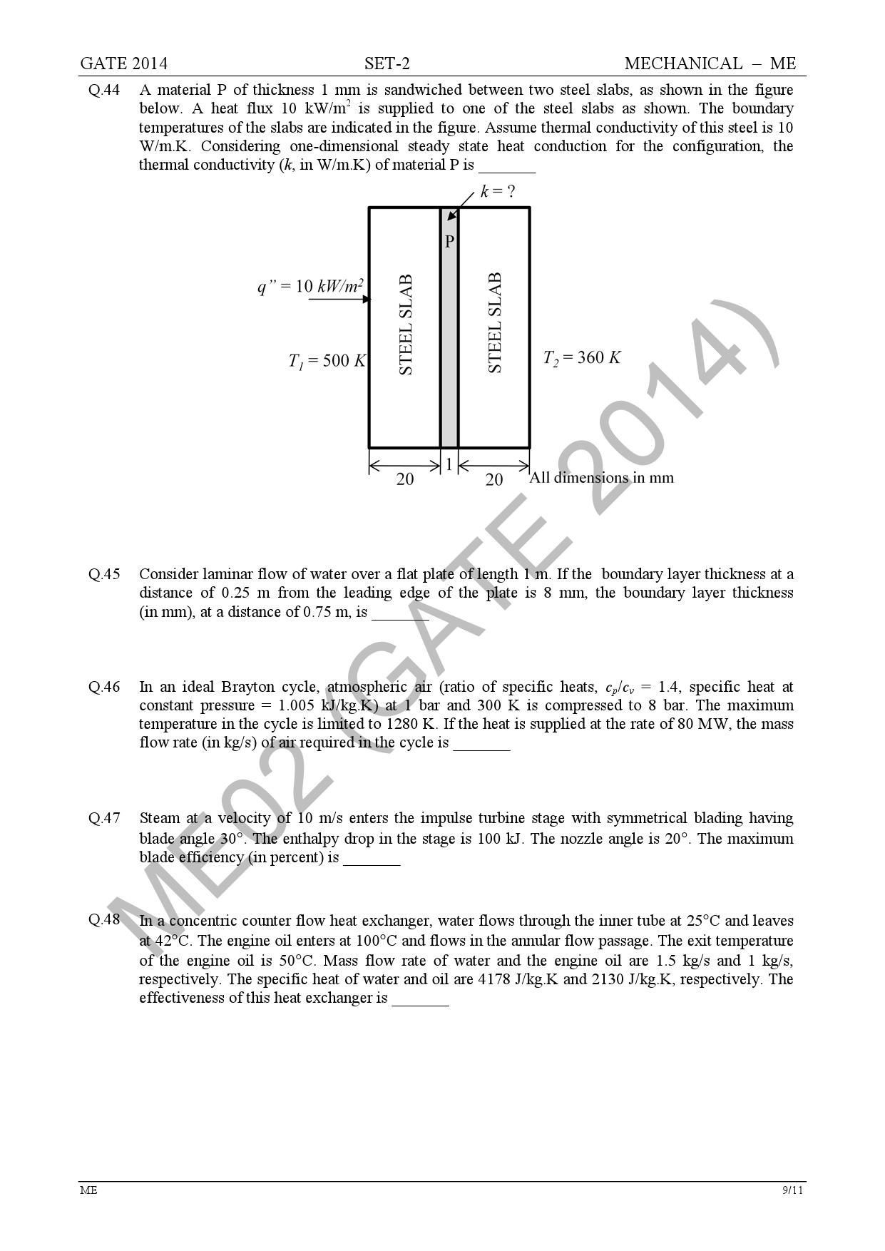 GATE Exam Question Paper 2014 Mechanical Engineering Set 2 15