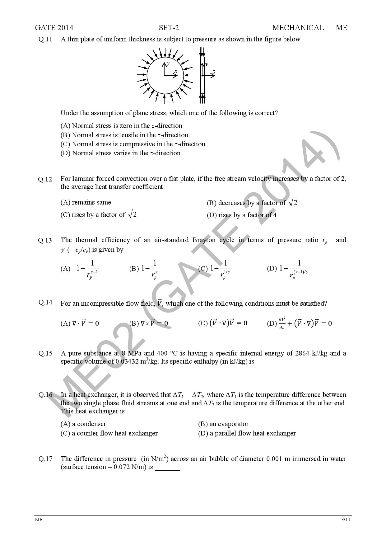 GATE Exam Question Paper 2014 Mechanical Engineering Set 2 9