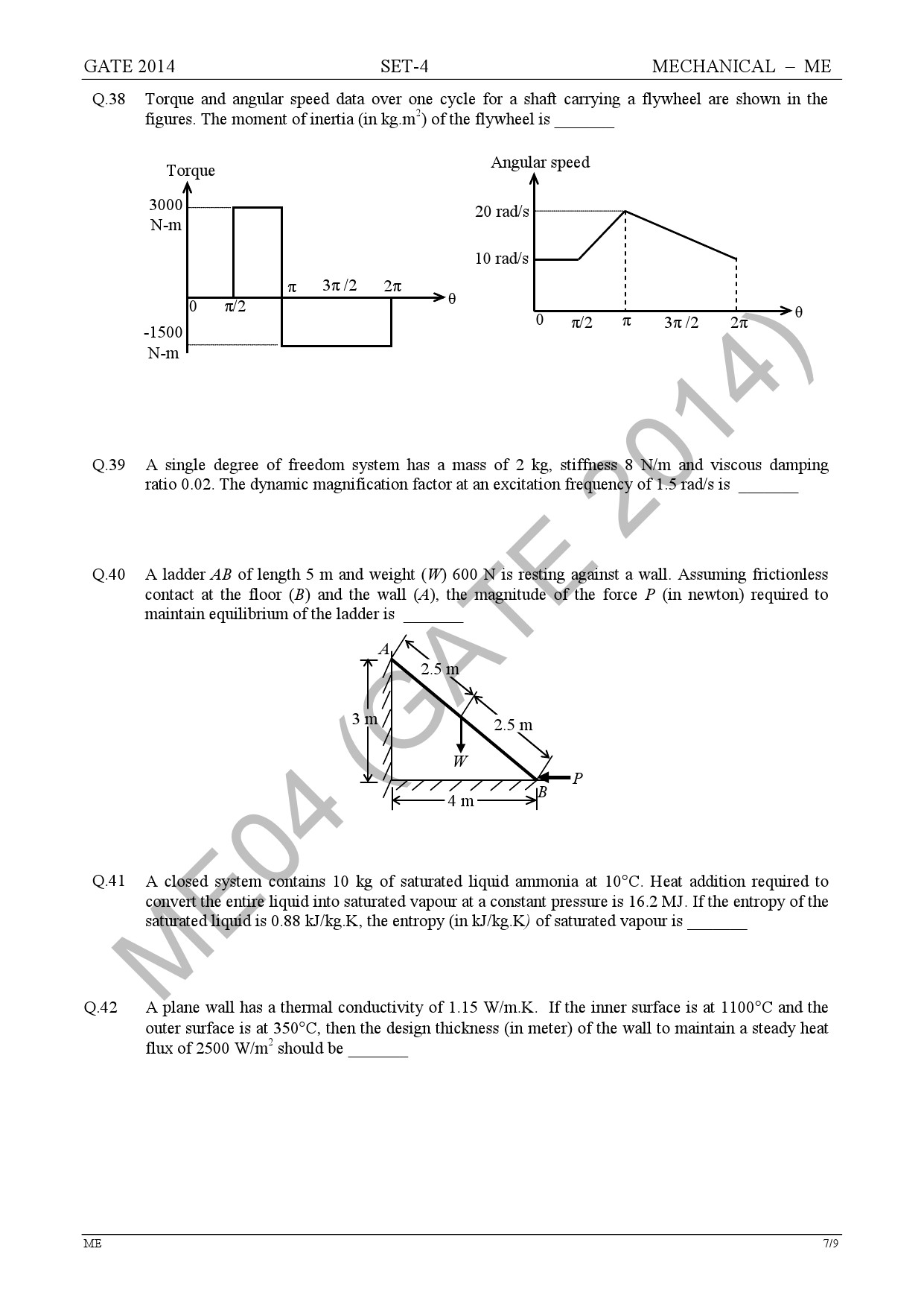 GATE Exam Question Paper 2014 Mechanical Engineering Set 4 13