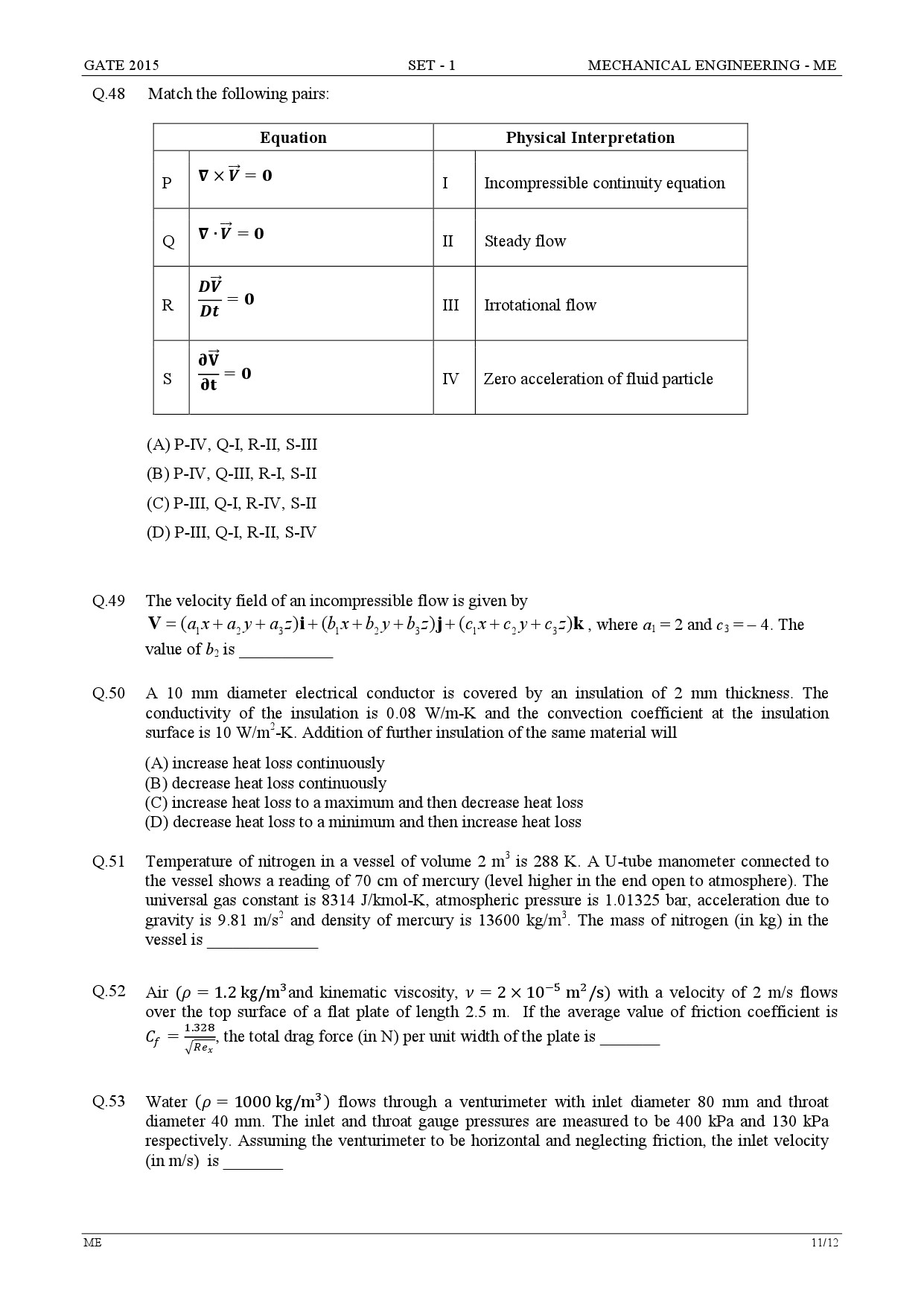 GATE Exam Question Paper 2015 Mechanical Engineering Set 1 11