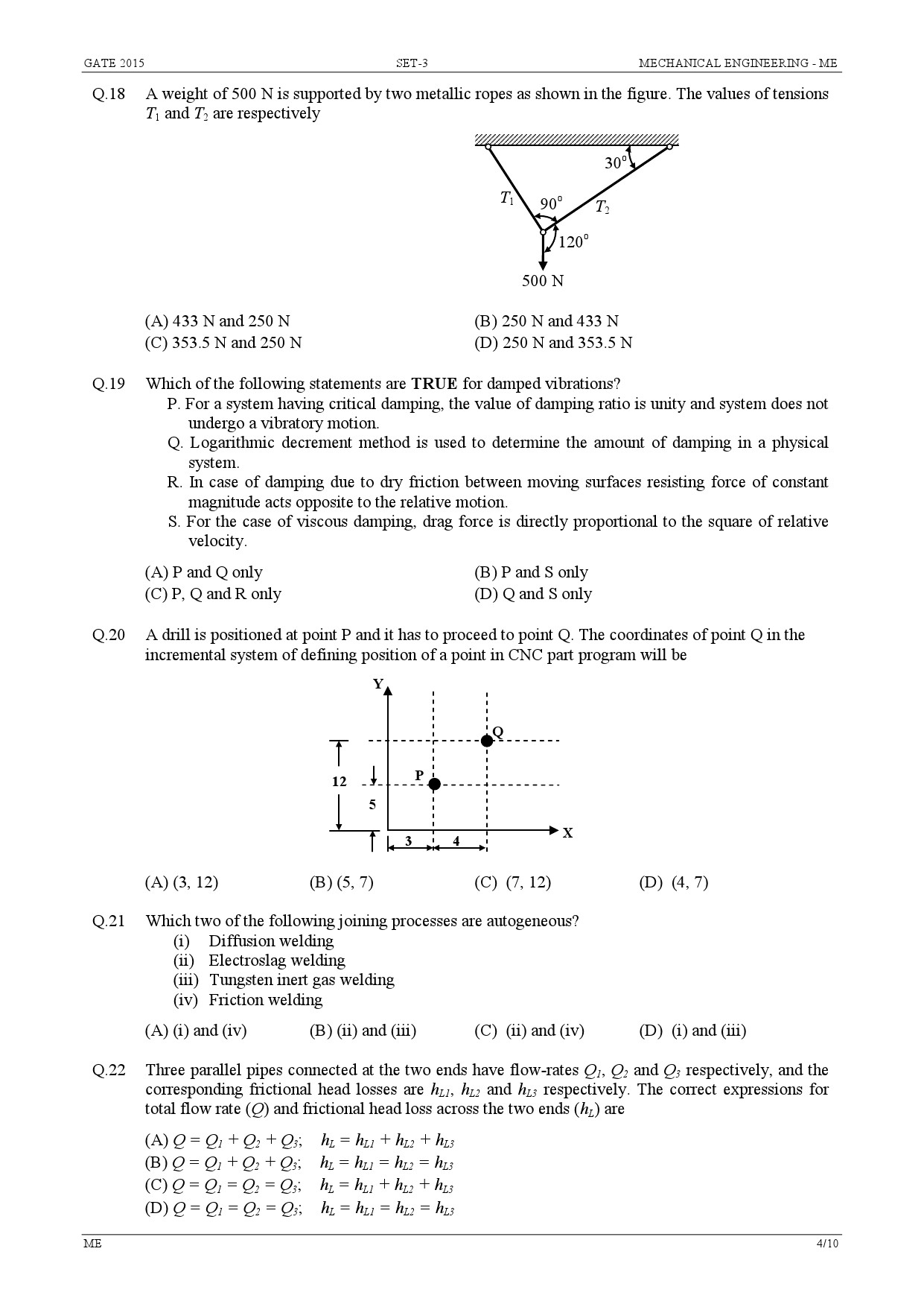 GATE Exam Question Paper 2015 Mechanical Engineering Set 3 4