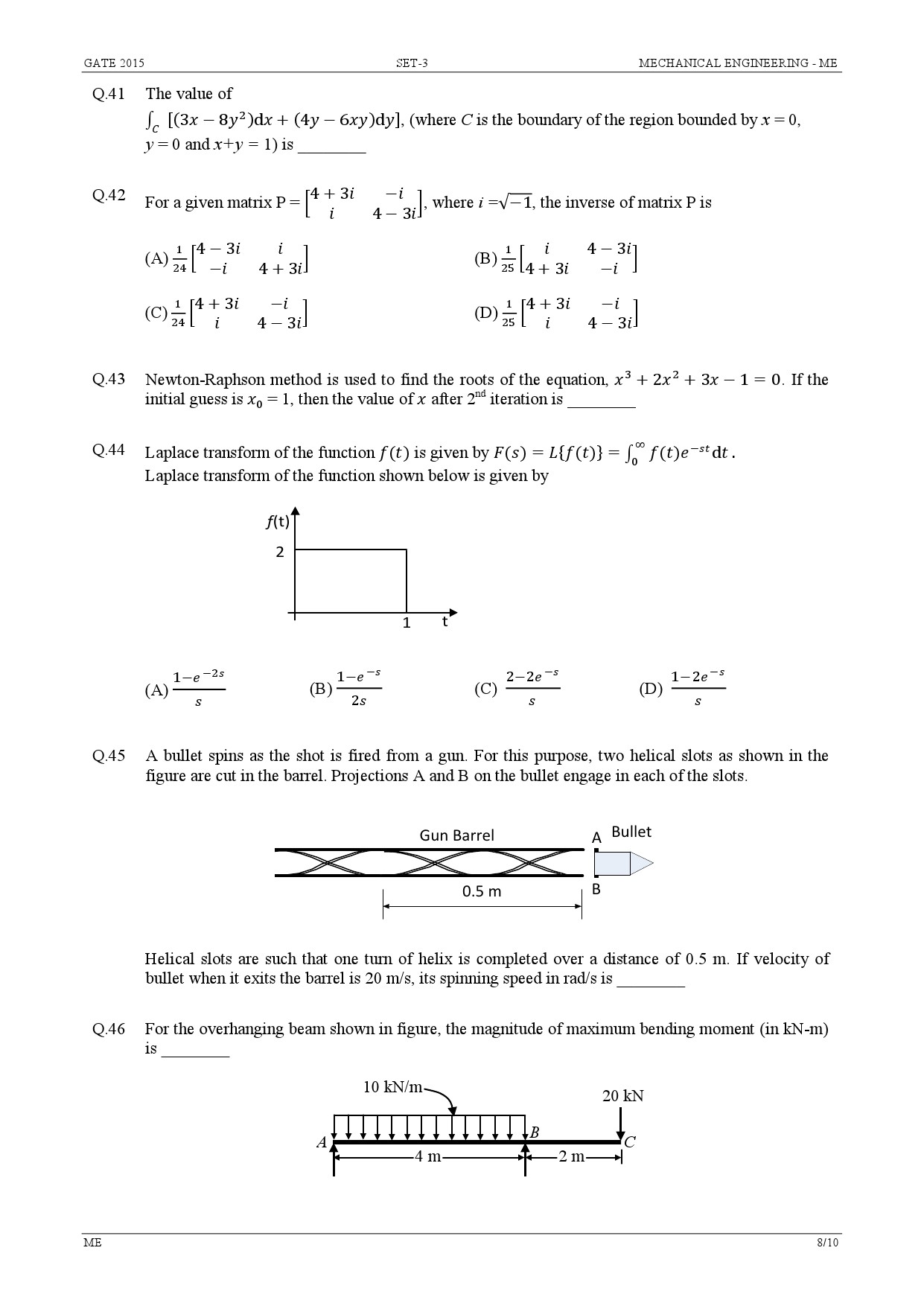 GATE Exam Question Paper 2015 Mechanical Engineering Set 3 8