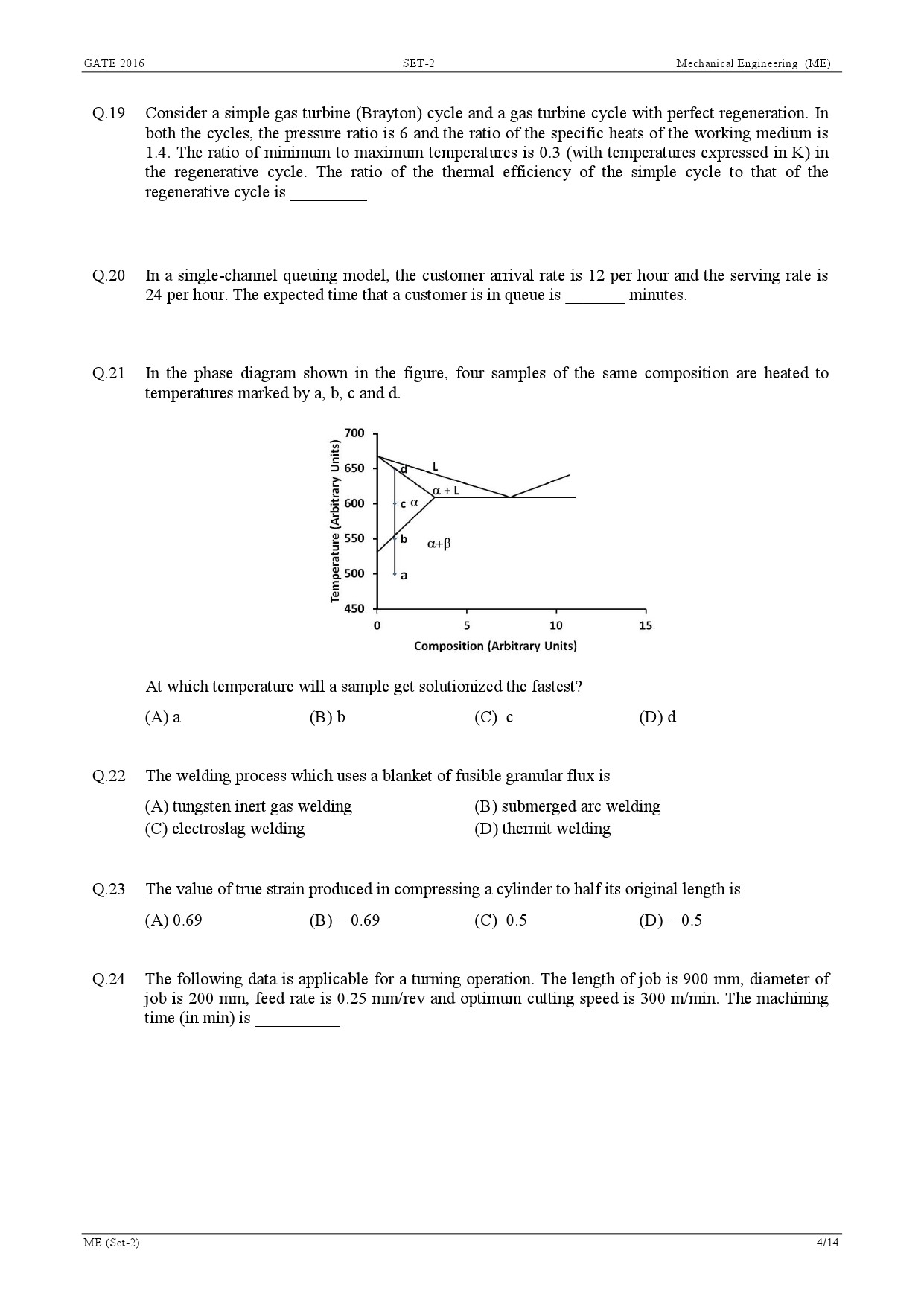 GATE Exam Question Paper 2016 Mechanical Engineering Set 2 7