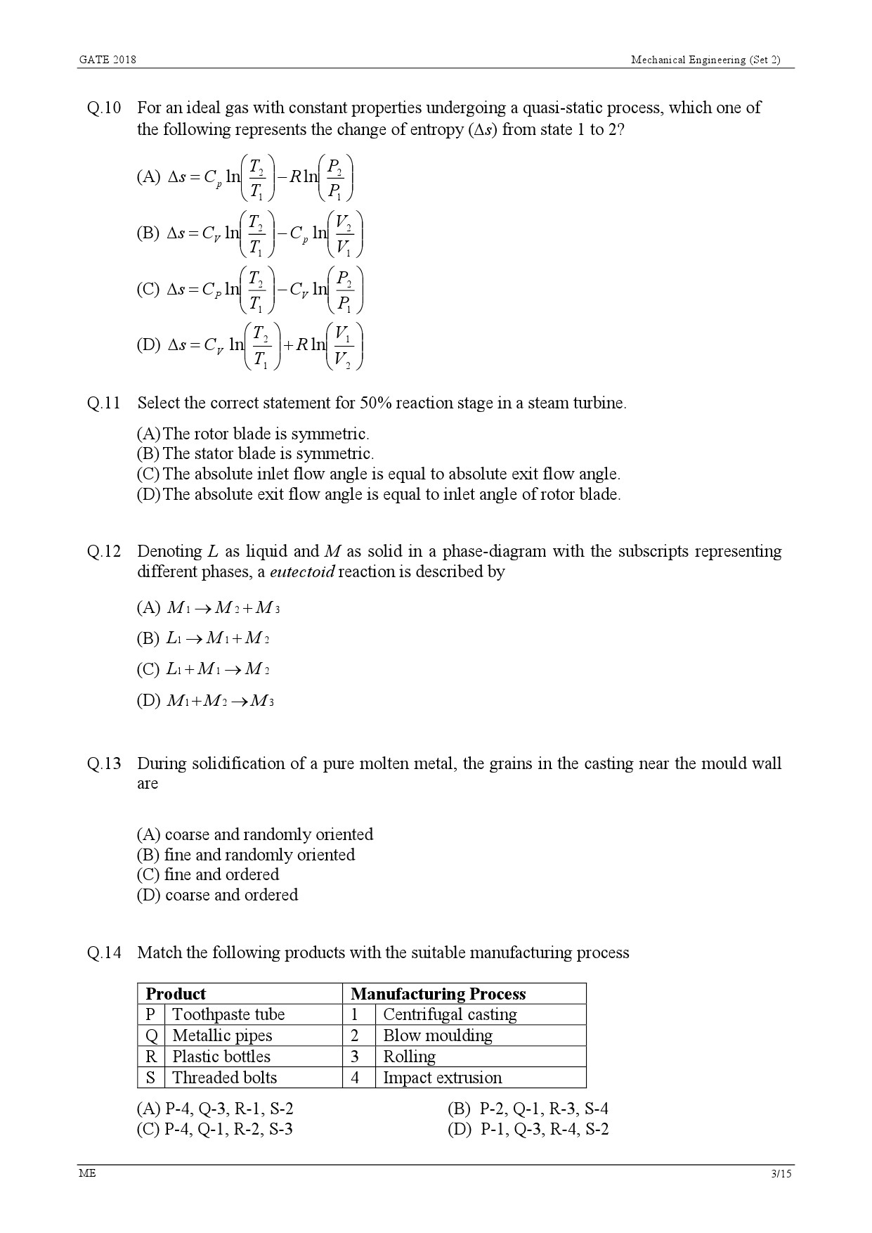 GATE Exam Question Paper 2018 Mechanical Engineering Set 2 6