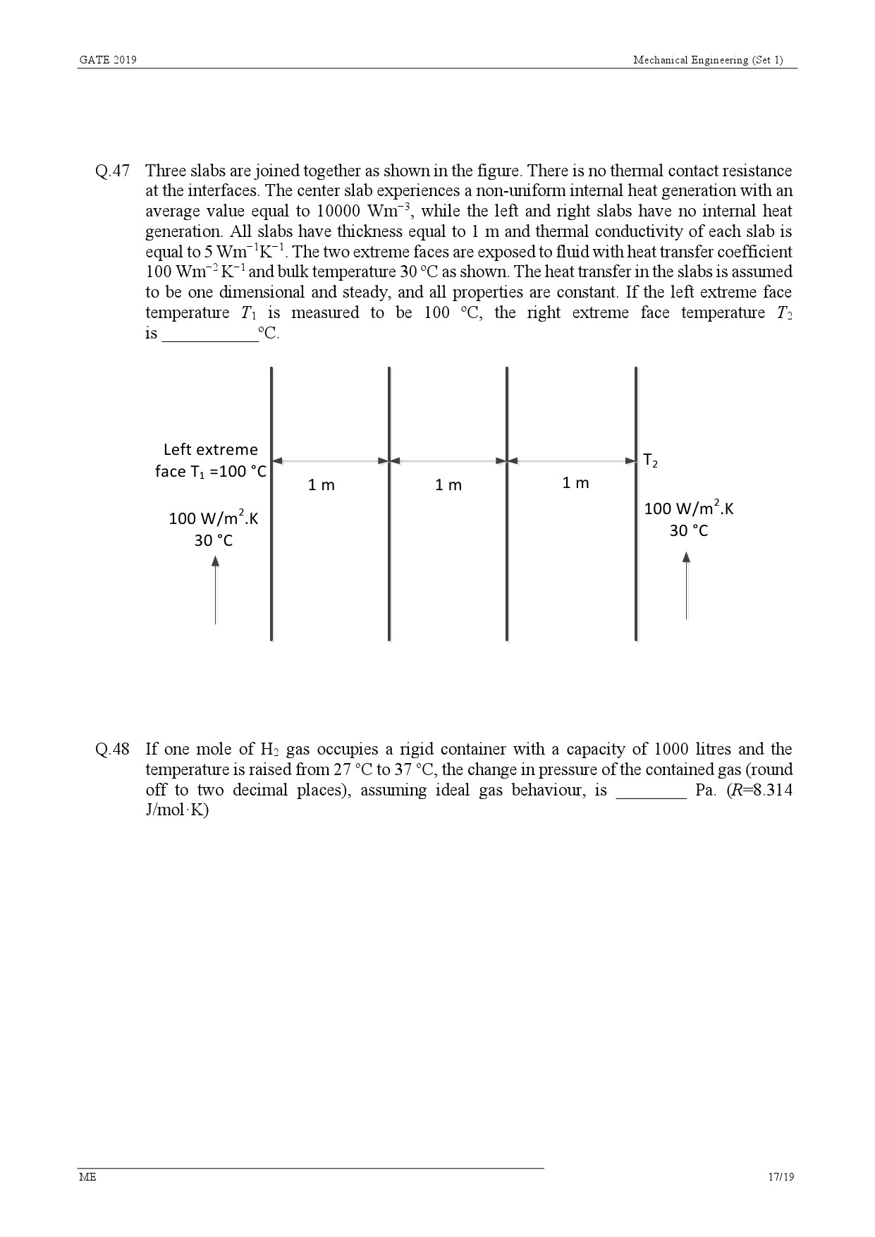 GATE Exam Question Paper 2019 Mechanical Engineering Set 1 20