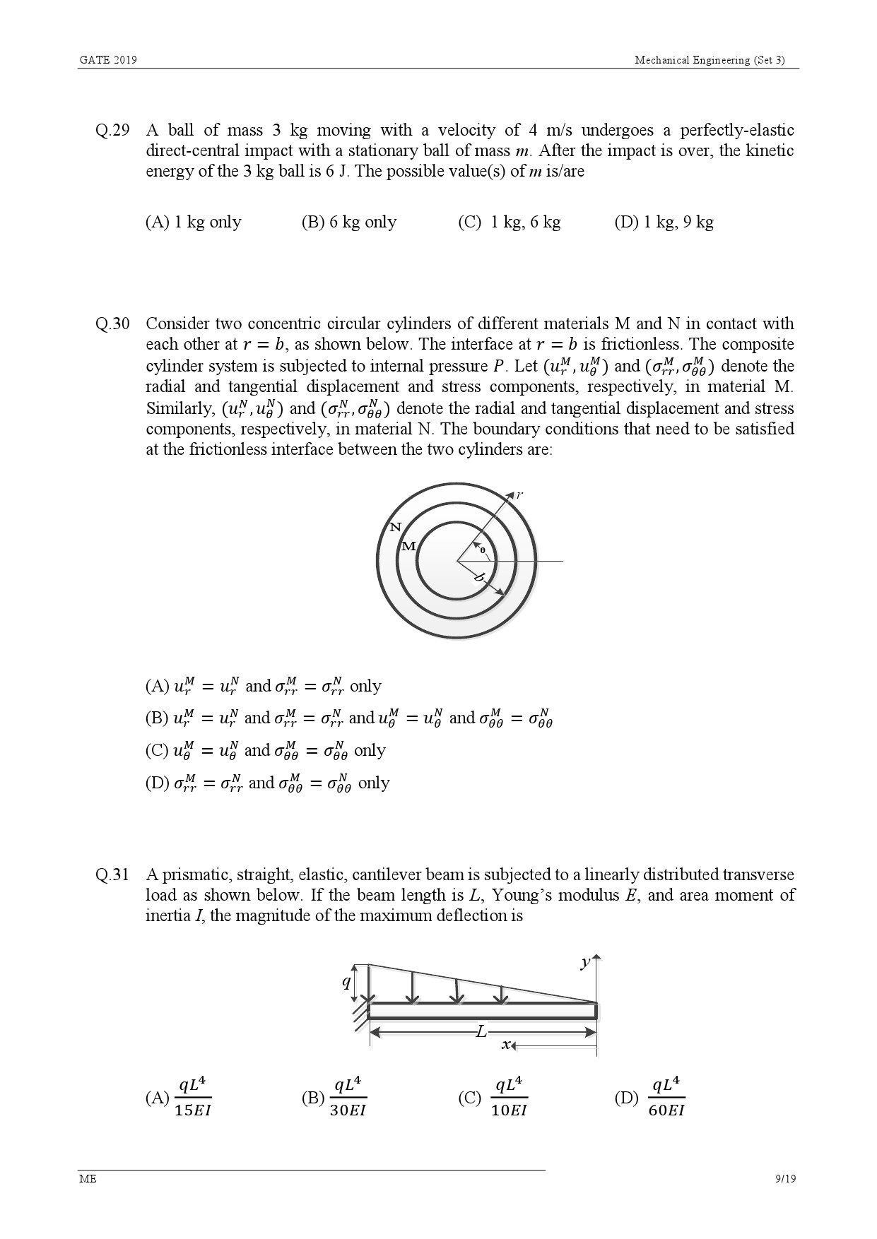 GATE Exam Question Paper 2019 Mechanical Engineering Set 3 12