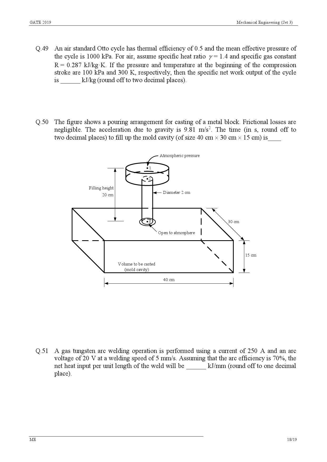 GATE Exam Question Paper 2019 Mechanical Engineering Set 3 21