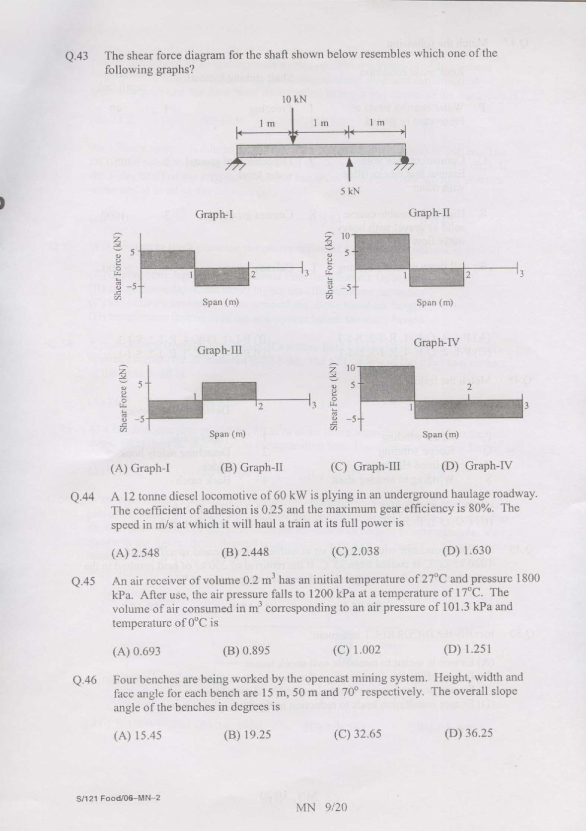 GATE Exam Question Paper 2007 Mining Engineering 9