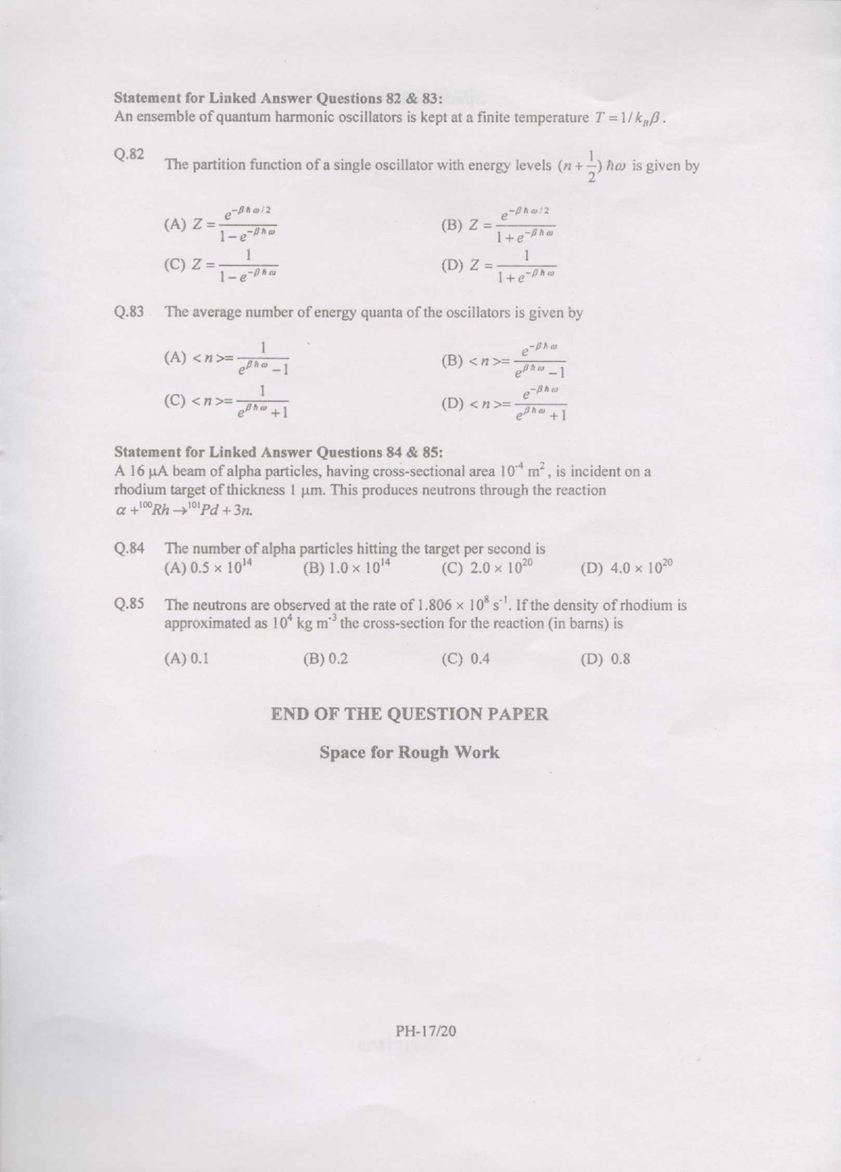 GATE Exam Question Paper 2007 Physics 17
