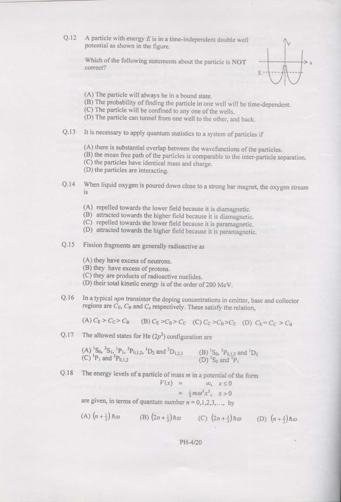 GATE Exam Question Paper 2007 Physics 4