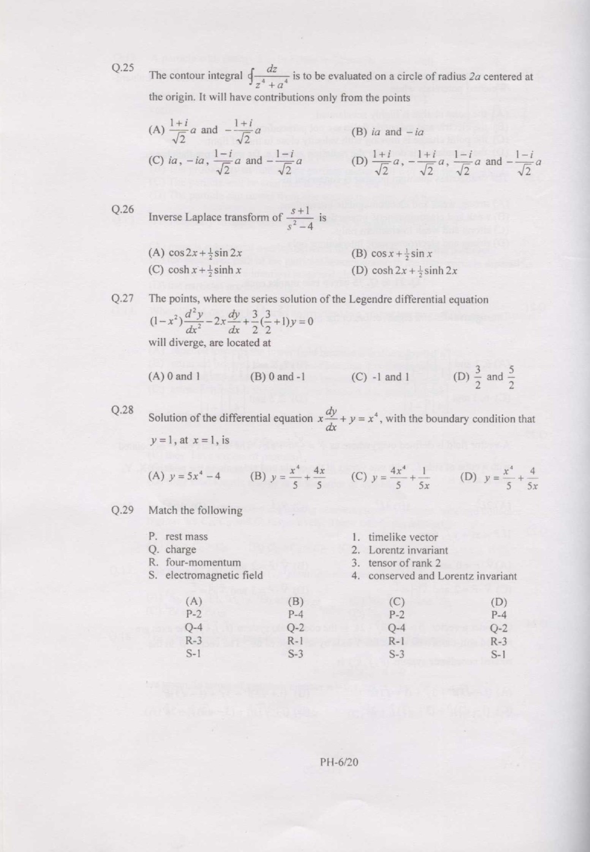 GATE Exam Question Paper 2007 Physics 6