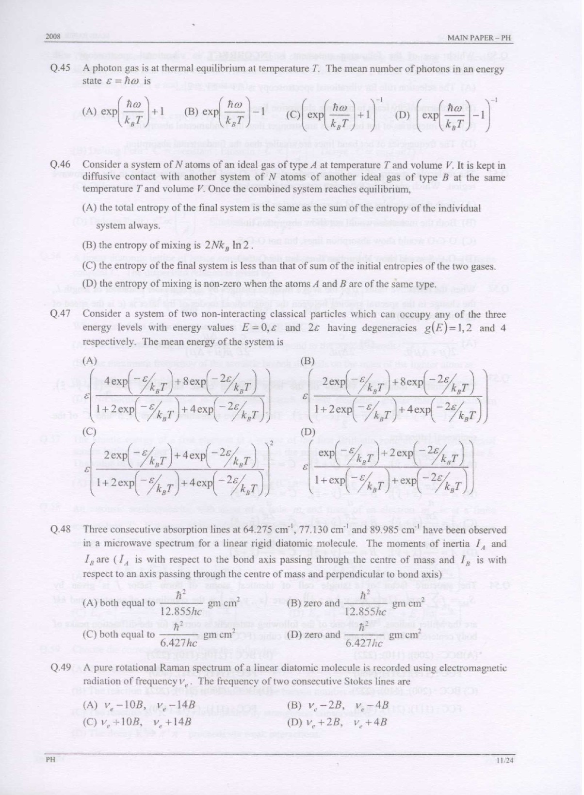 GATE Exam Question Paper 2008 Physics 11