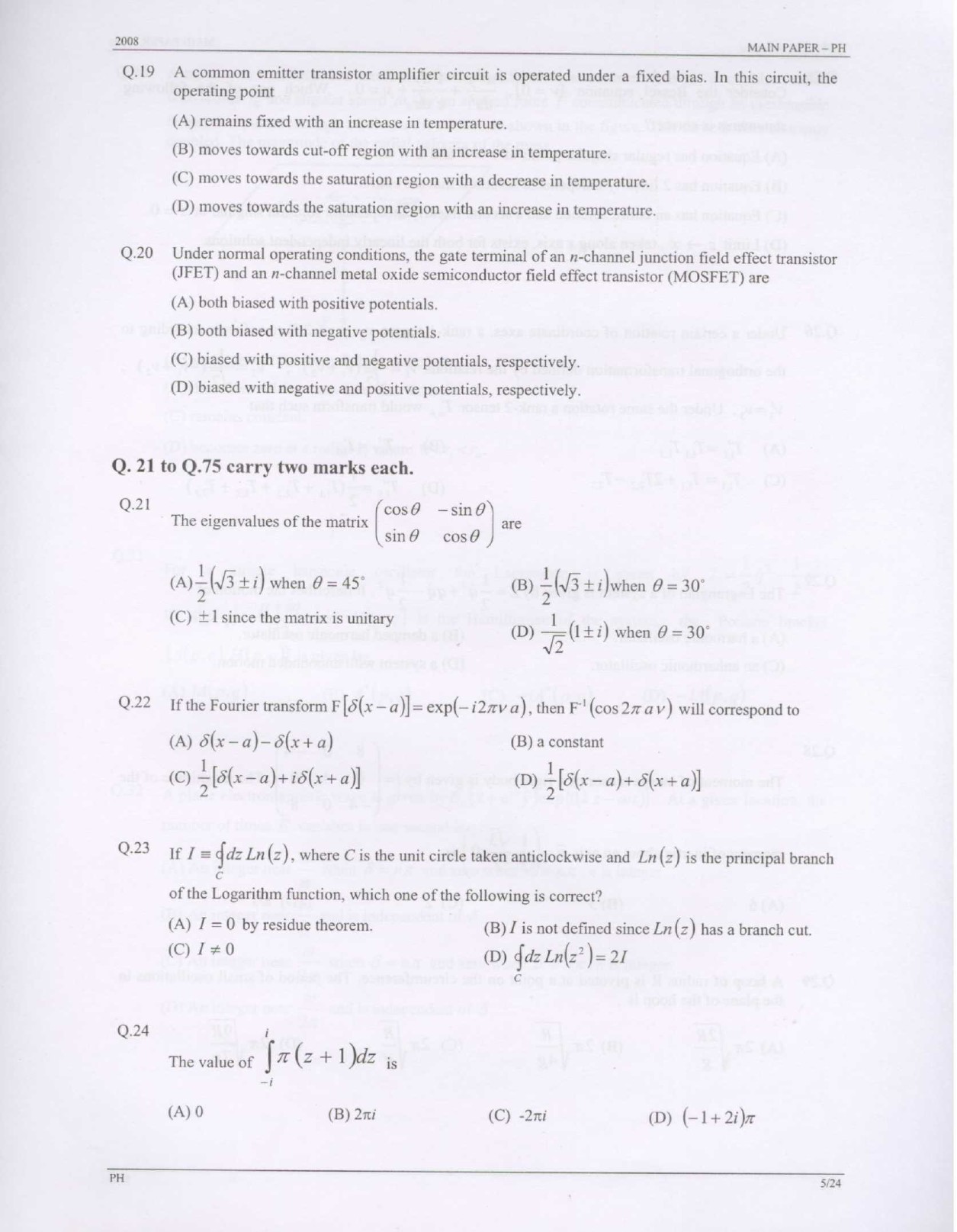 GATE Exam Question Paper 2008 Physics 5