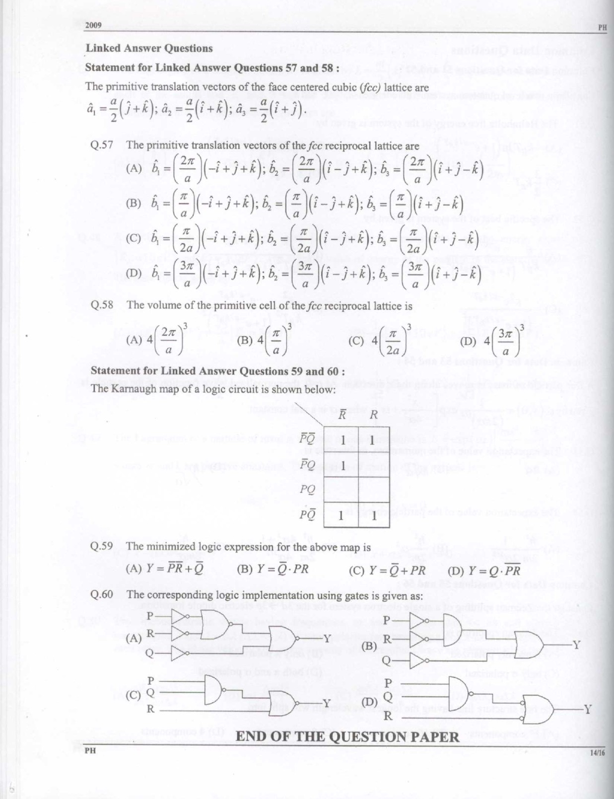 GATE Exam Question Paper 2009 Physics 14