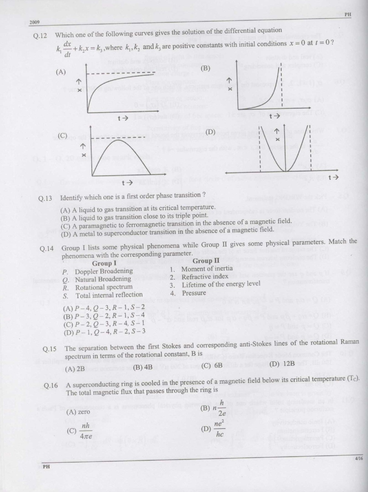 GATE Exam Question Paper 2009 Physics 4