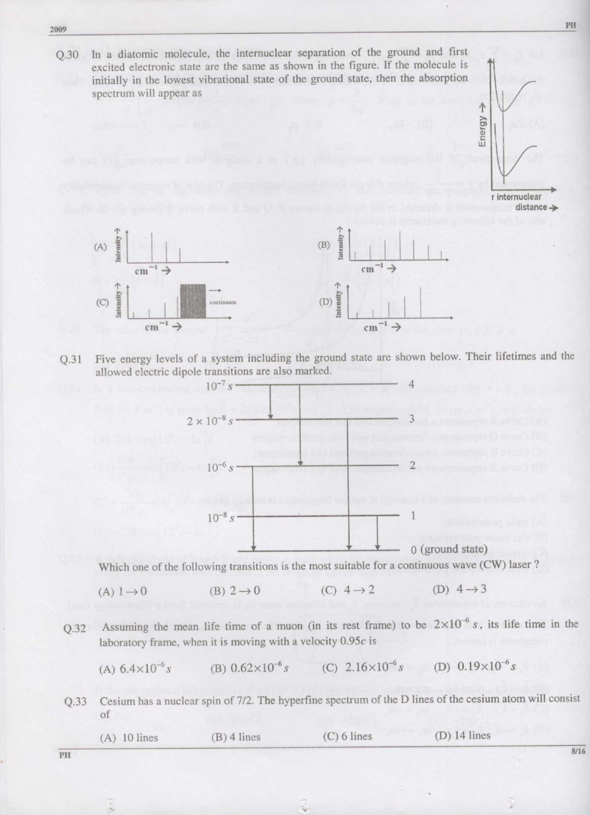 GATE Exam Question Paper 2009 Physics 8