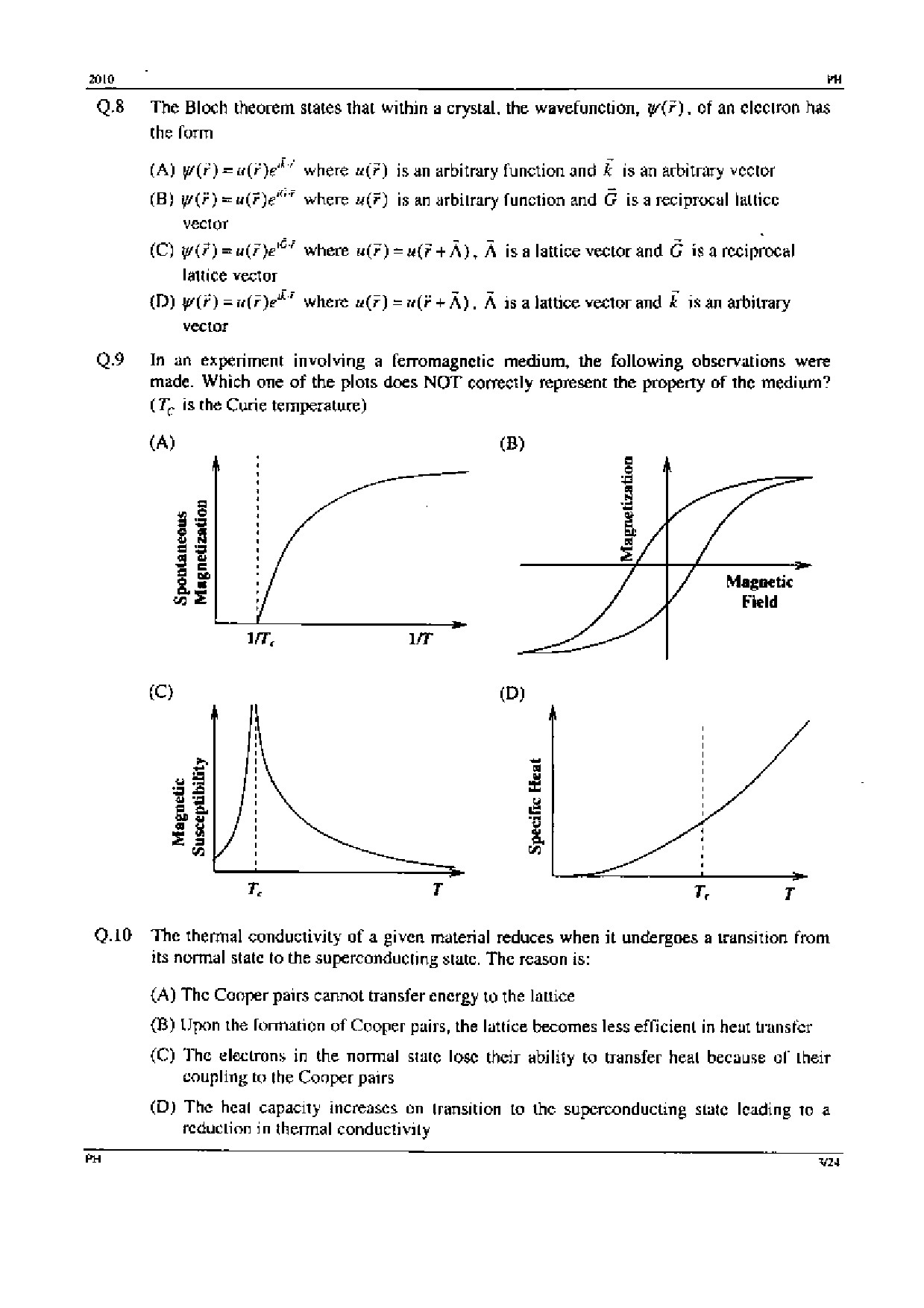 GATE Exam Question Paper 2010 Physics 3