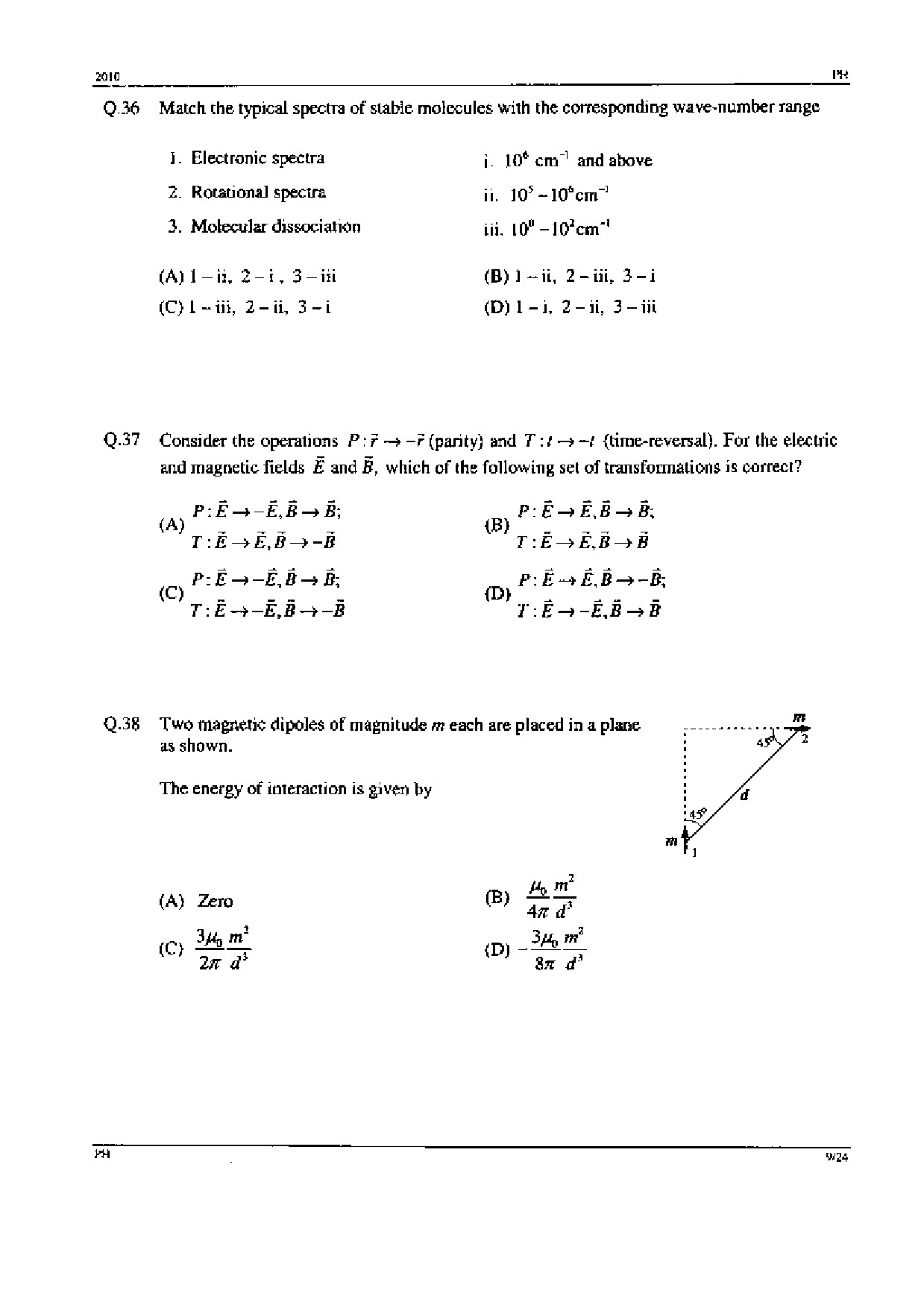 GATE Exam Question Paper 2010 Physics 9