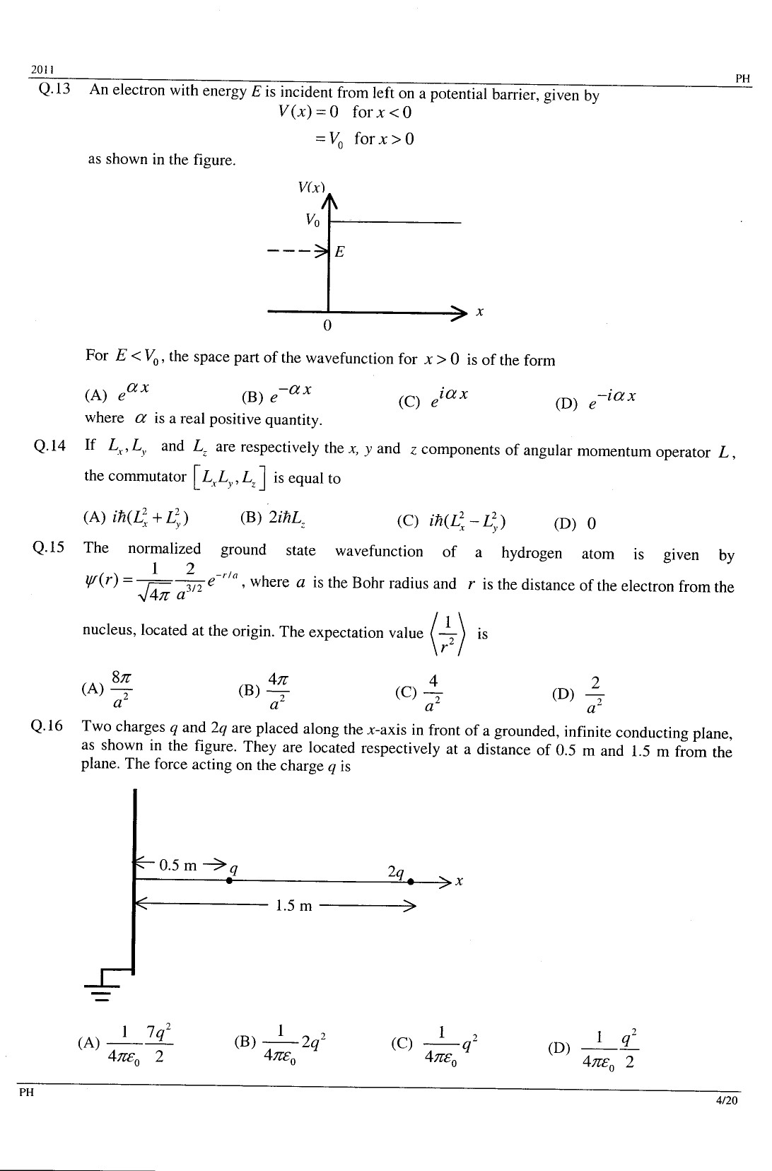GATE Exam Question Paper 2011 Physics 4