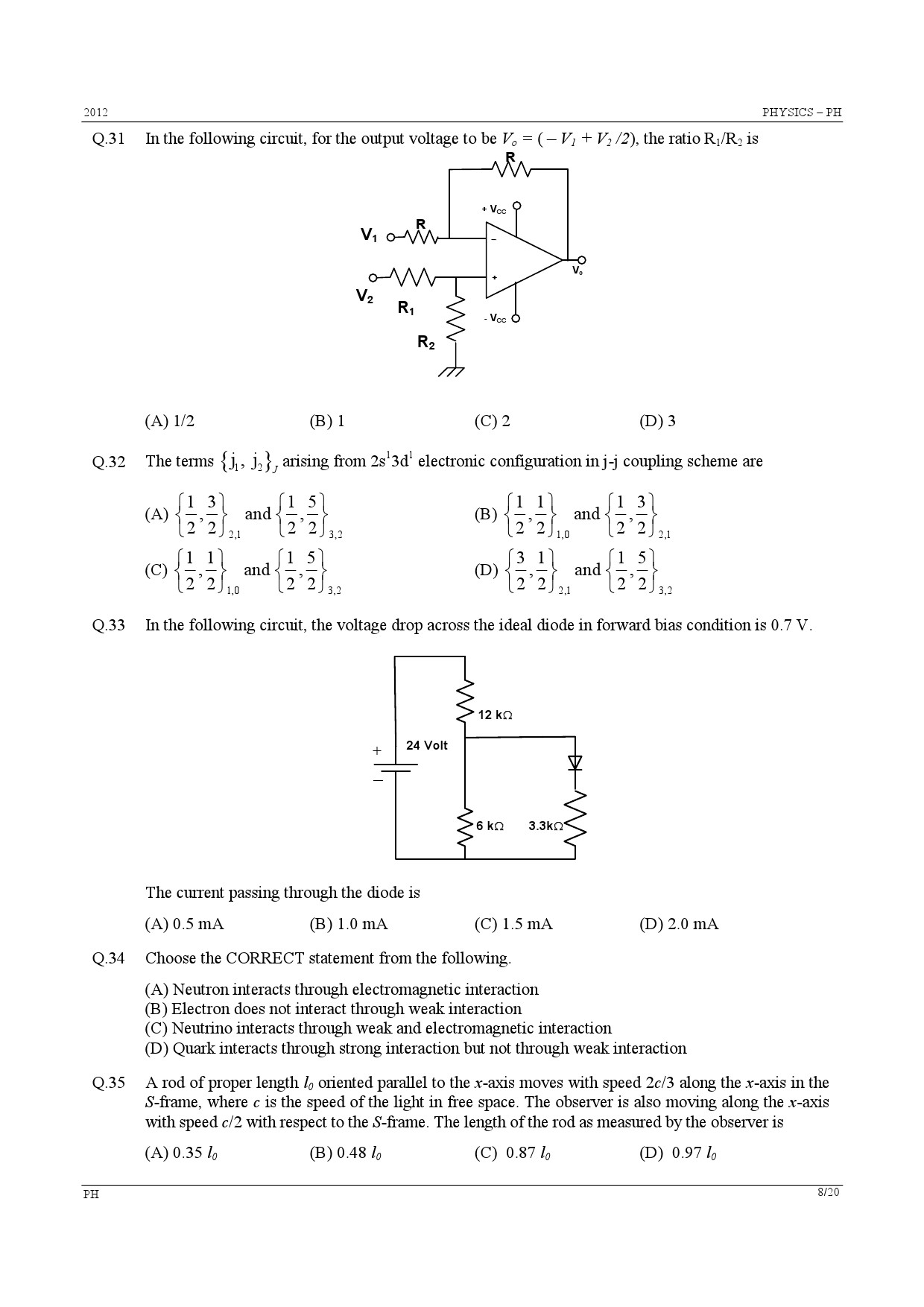 GATE Exam Question Paper 2012 Physics 8