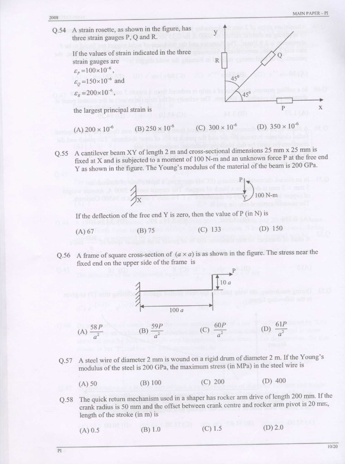GATE Exam Question Paper 2008 Production and Industrial Engineering 10
