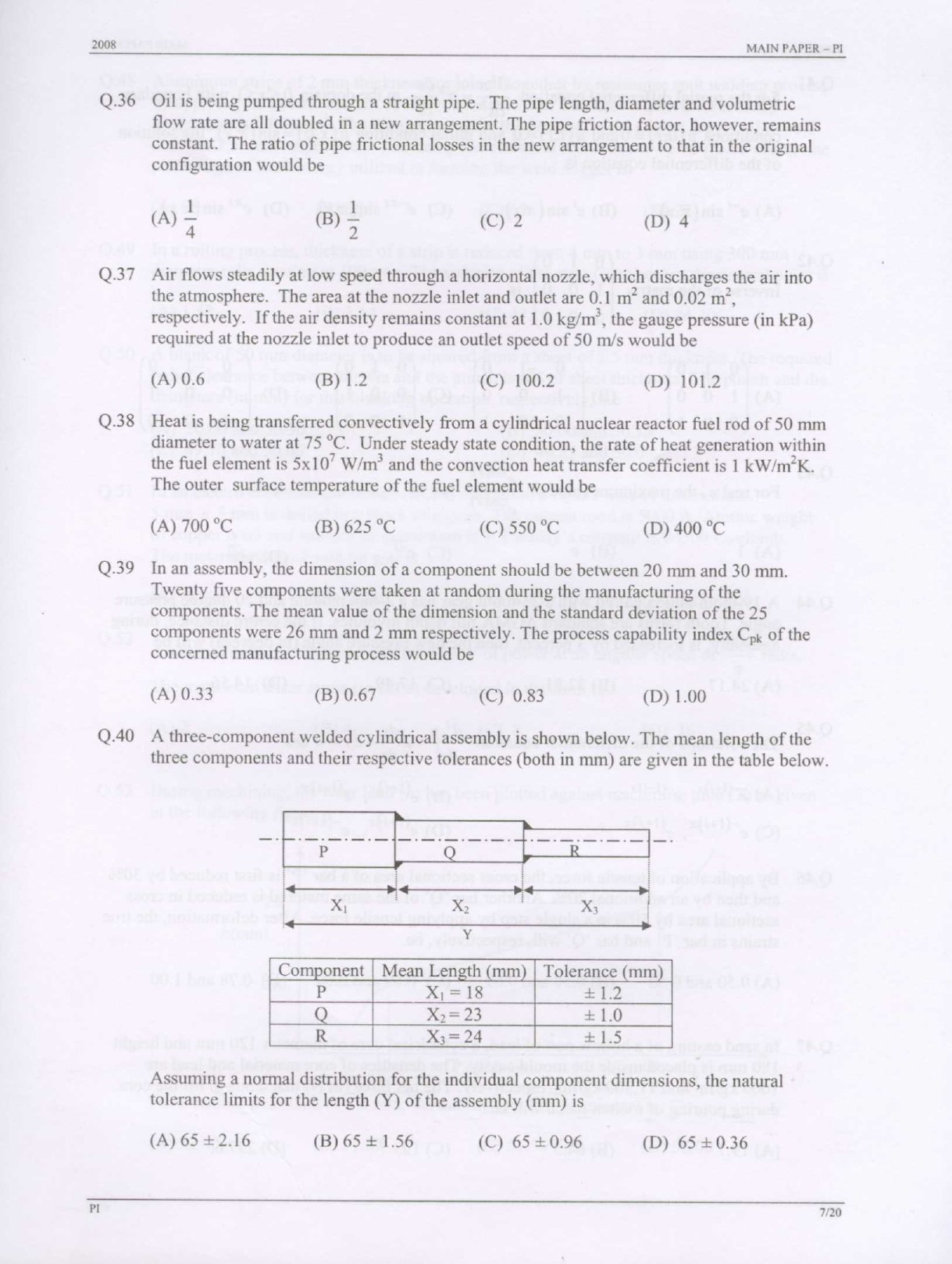 GATE Exam Question Paper 2008 Production and Industrial Engineering 7