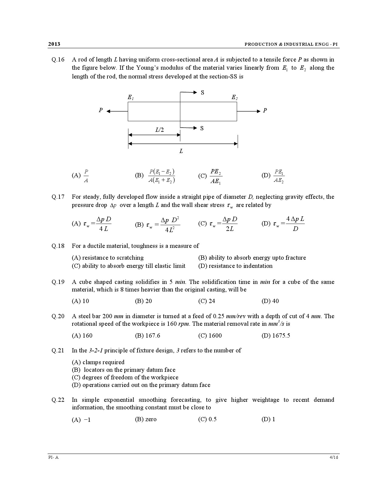 GATE Exam Question Paper 2013 Production and Industrial Engineering 4