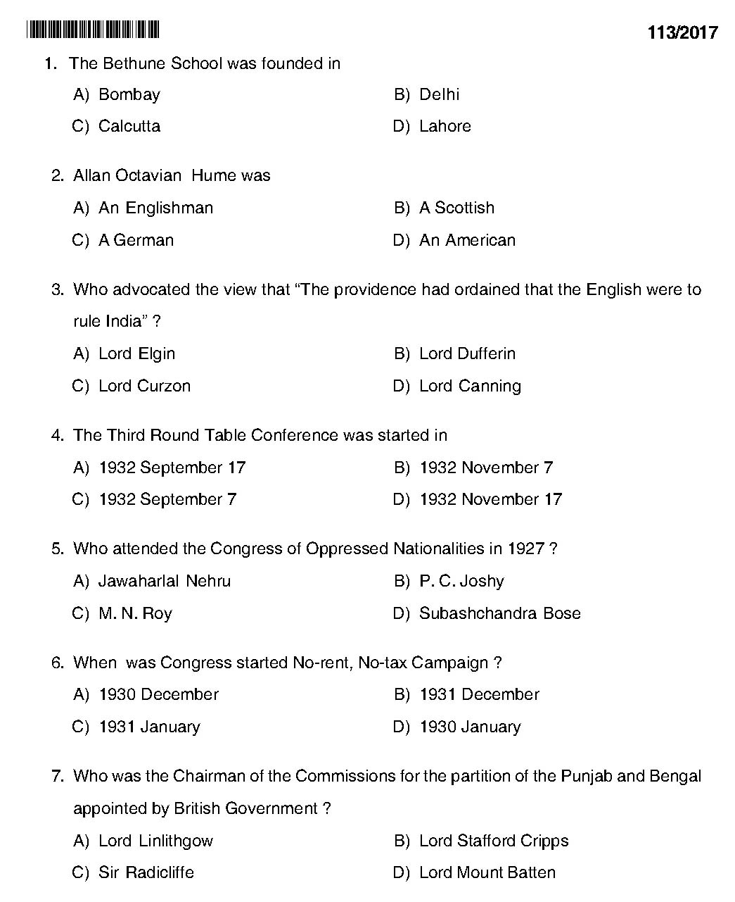 Kerala PSC Part Time High School Assistant Hindi Question Code1132017 1