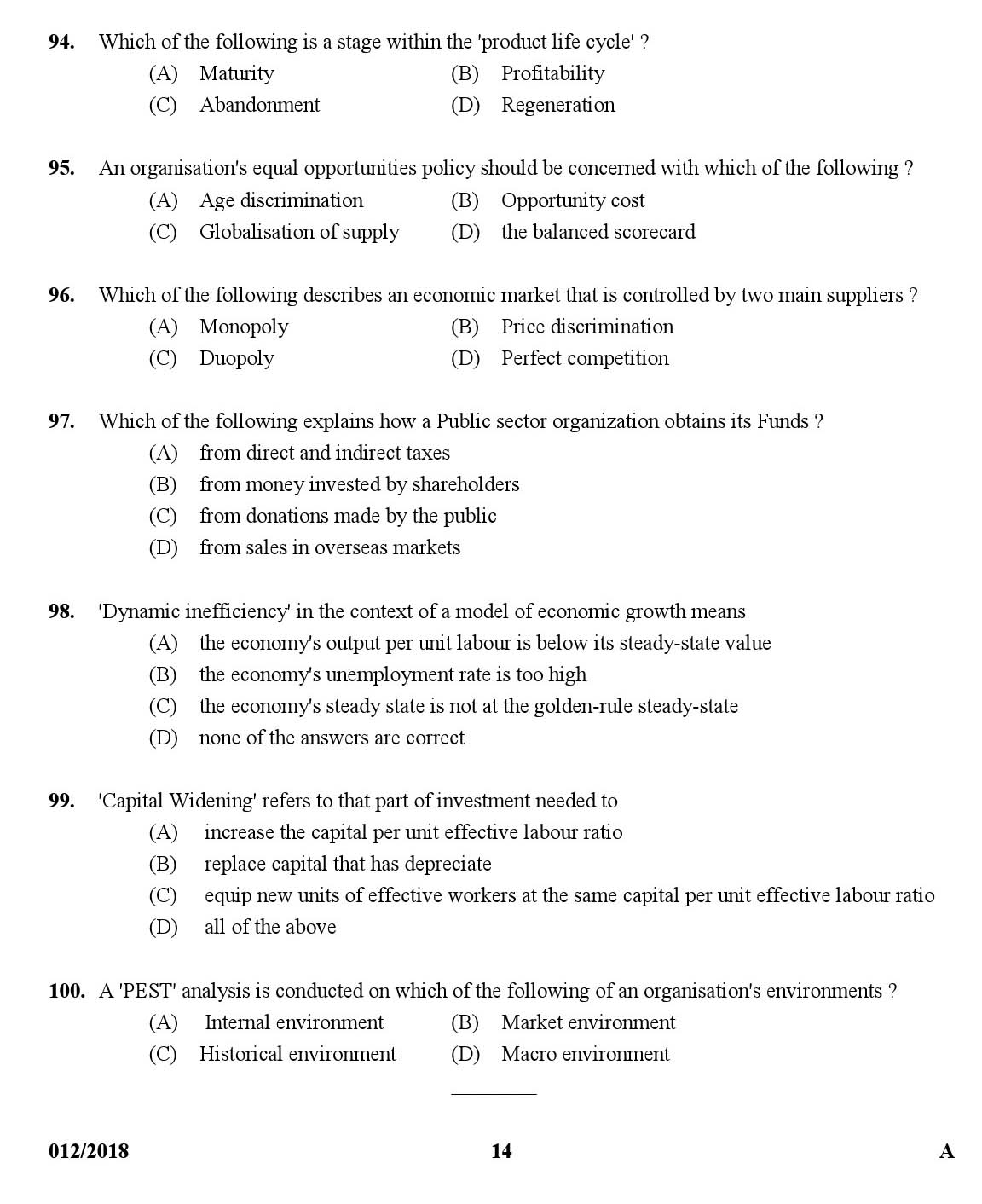 KPSC Higher Secondary School Teacher Exam Question 0122018 13