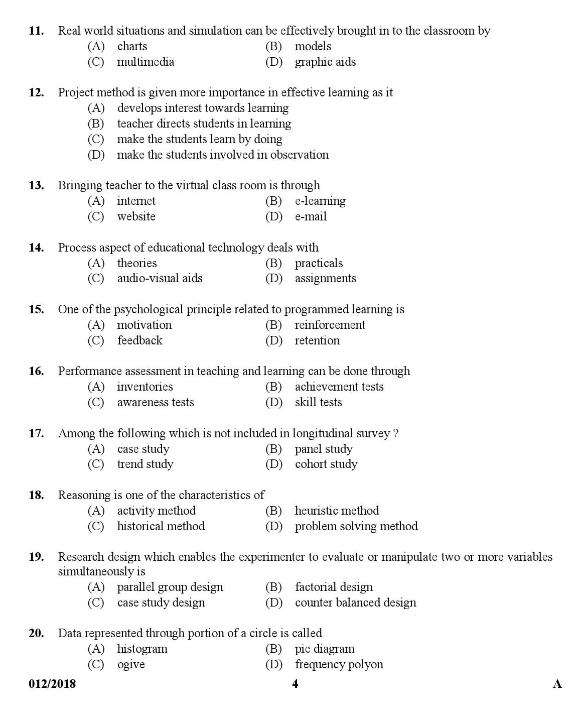 KPSC Higher Secondary School Teacher Exam Question 0122018 3