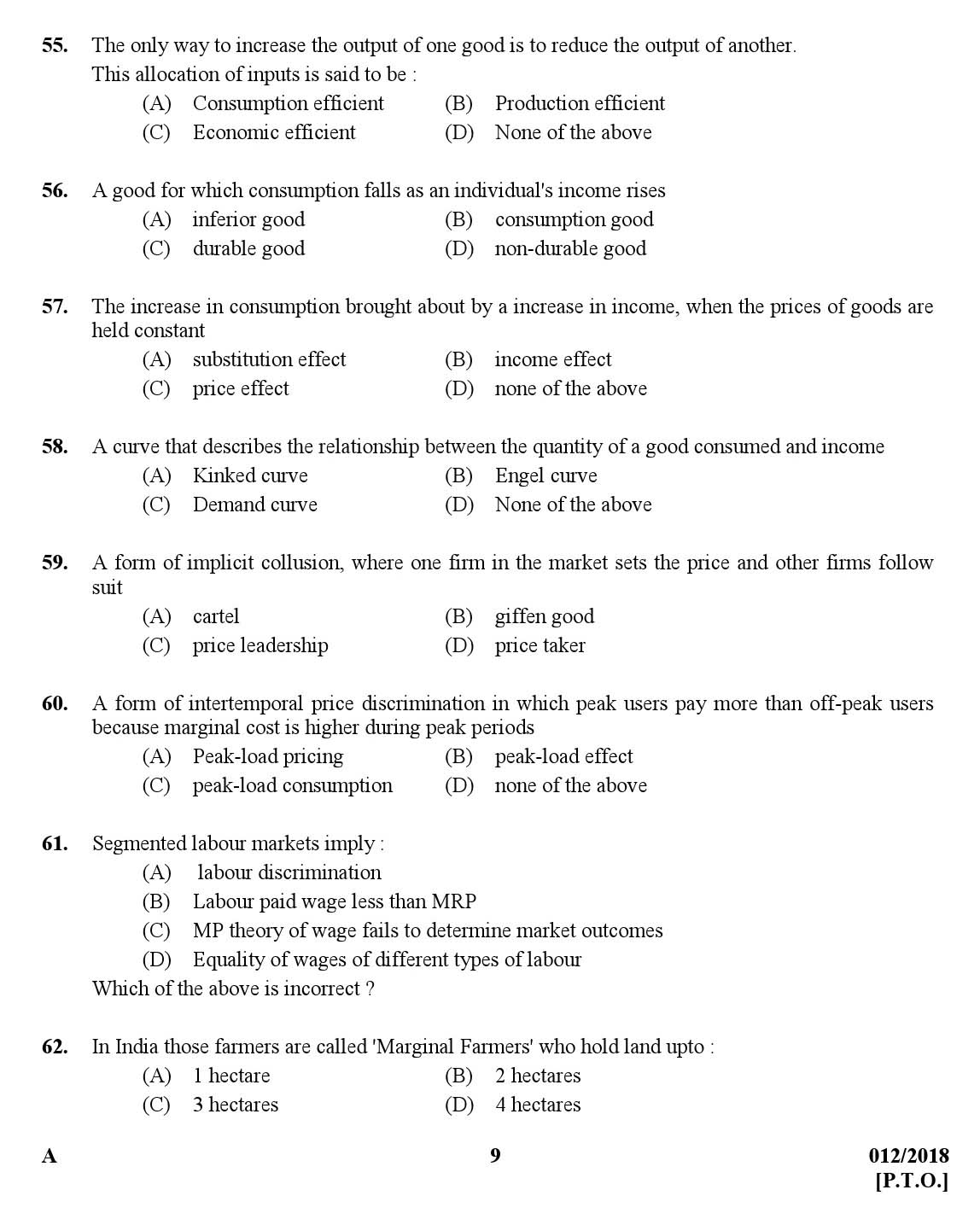 KPSC Higher Secondary School Teacher Exam Question 0122018 8