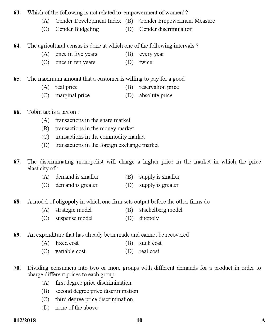 KPSC Higher Secondary School Teacher Exam Question 0122018 9