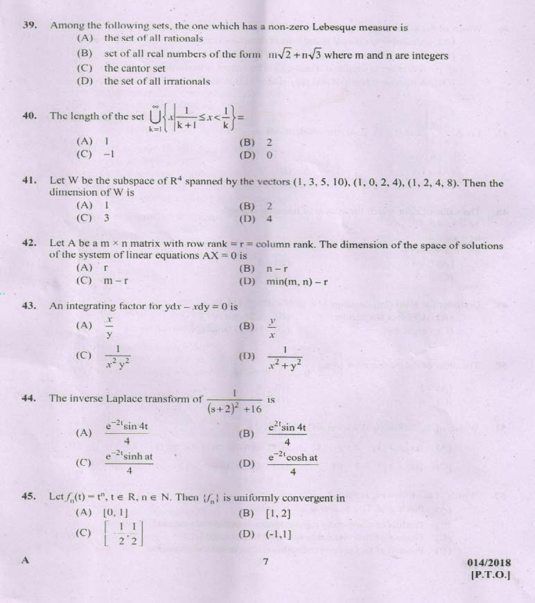 KPSC Higher Secondary School Teacher Exam Question 0142018 6