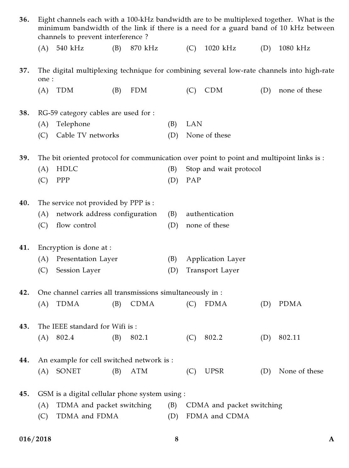 KPSC Higher Secondary School Teacher Exam Question 0162018 7