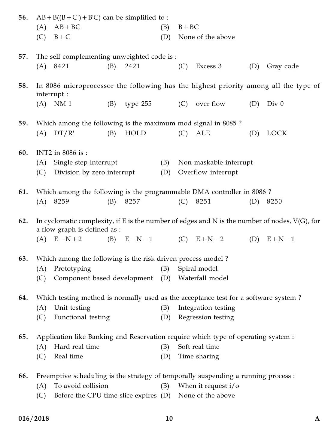 KPSC Higher Secondary School Teacher Exam Question 0162018 9