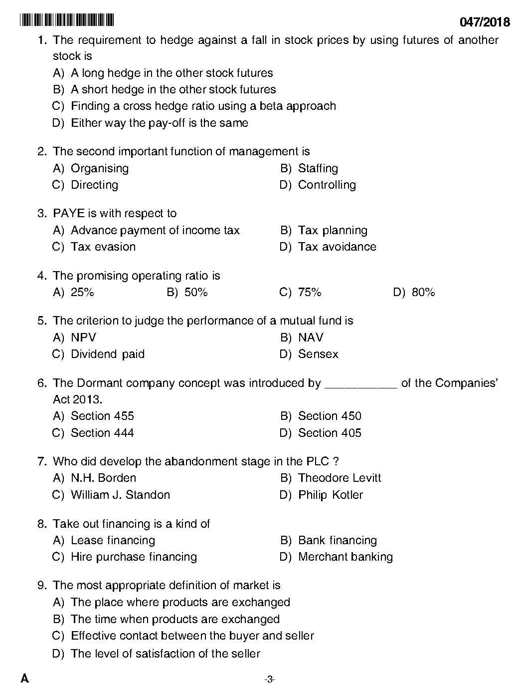 KPSC Higher Secondary School Teacher Exam Question 0472018 1