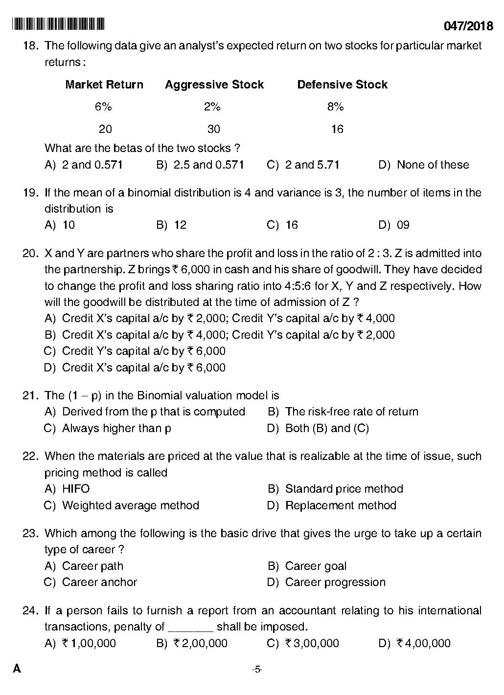 KPSC Higher Secondary School Teacher Exam Question 0472018 3