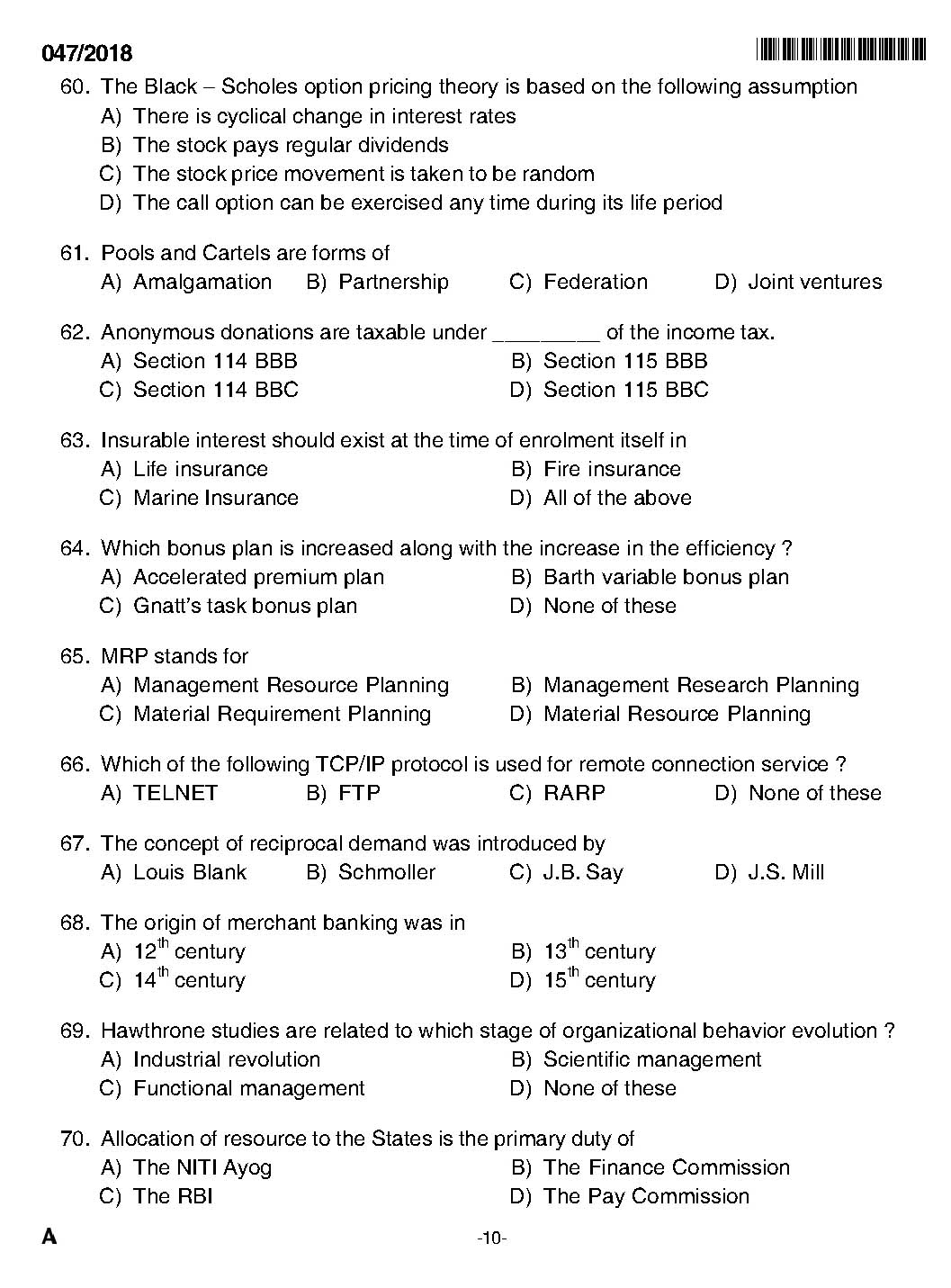KPSC Higher Secondary School Teacher Exam Question 0472018 8
