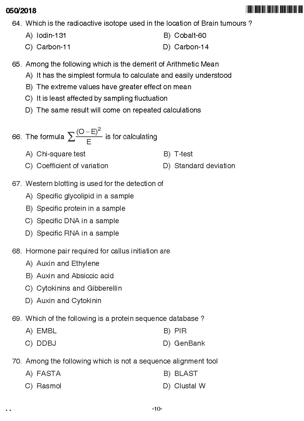 KPSC Higher Secondary School Teacher Exam Question 0502018 8