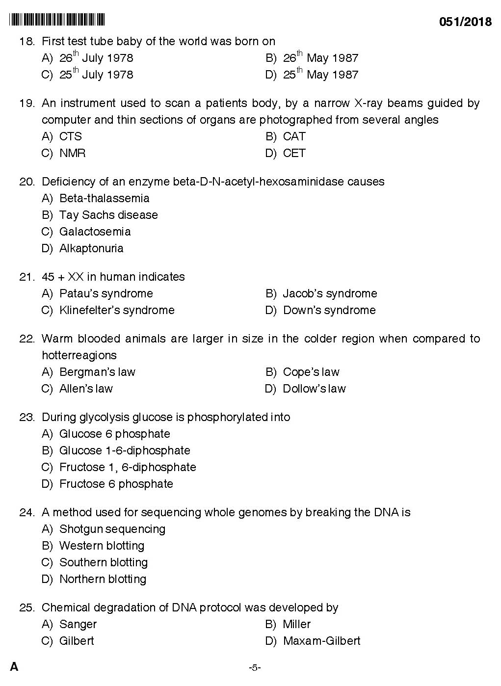 KPSC Higher Secondary School Teacher Exam Question 0512018 3