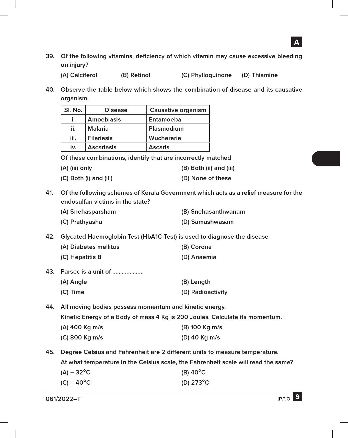 KPSC Junior Assistant Tamil Exam 2022 Code 0612022 T 8