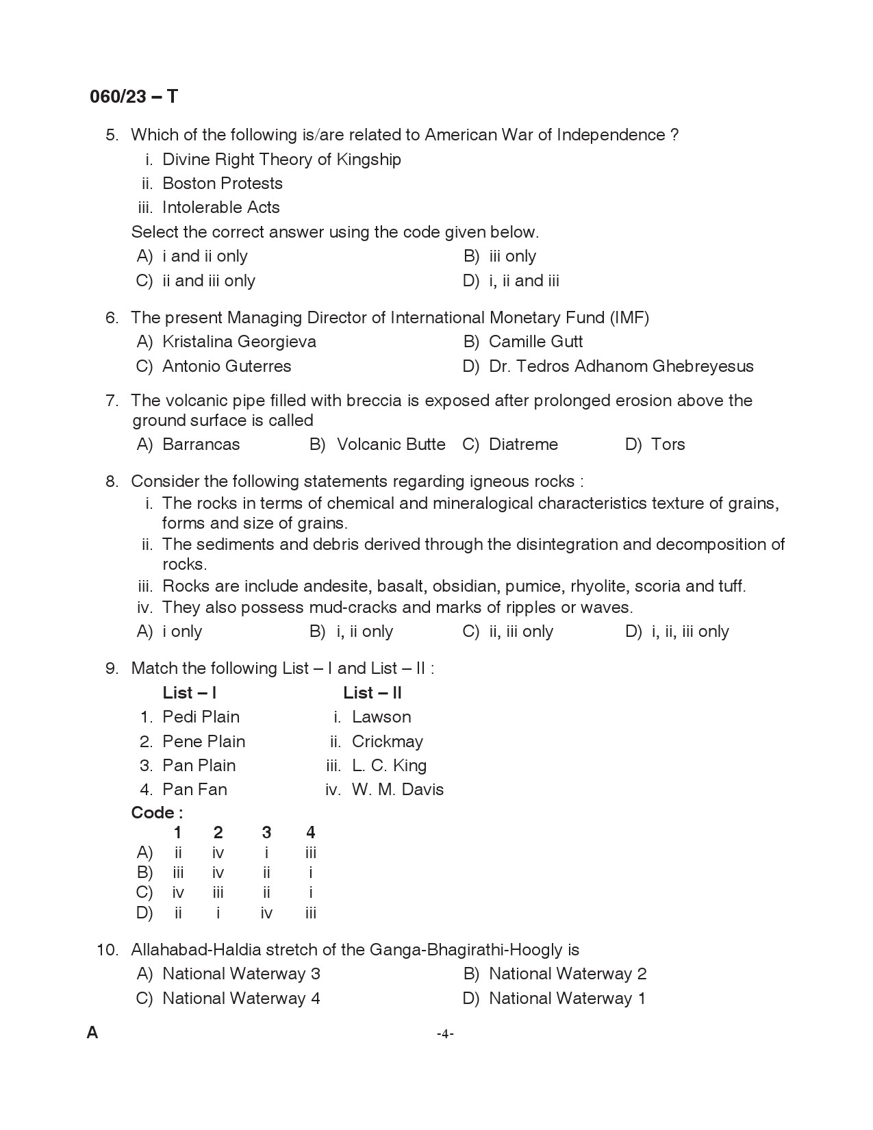 KPSC Junior Assistant Tamil Exam 2023 Code 0602023 T 4