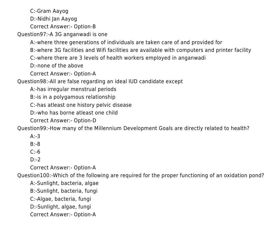 KPSC Junior Health Inspector Exam Question 372015OL 11