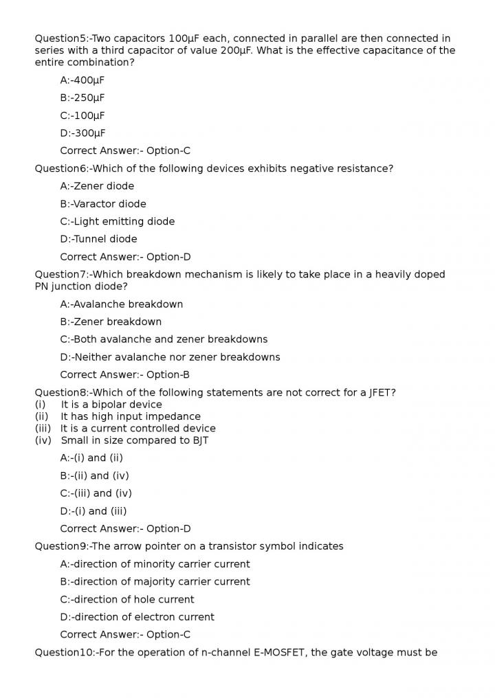 KPSC Junior Instructor Electronic Mechanic Exam 2023 Code 812023OL 2